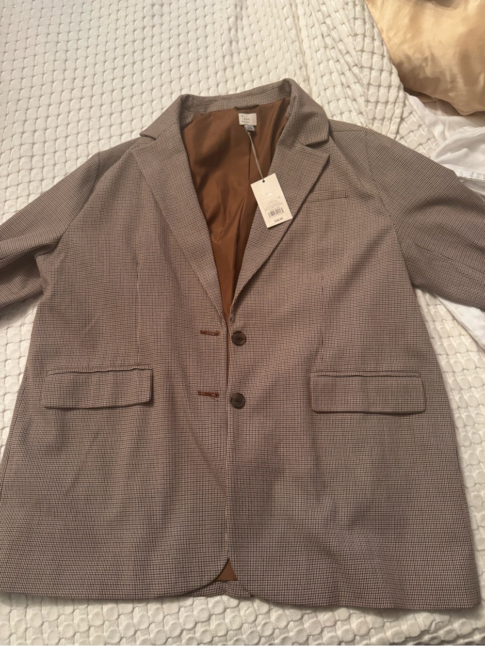 a new day Women's Brown Micro-Check Blazer